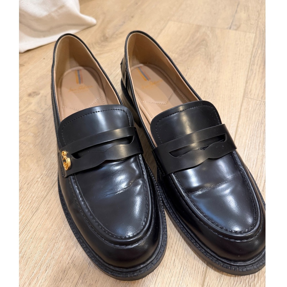 Sam Edelman Colin Black Leather Penny Loafers Womens 10M EUR 41